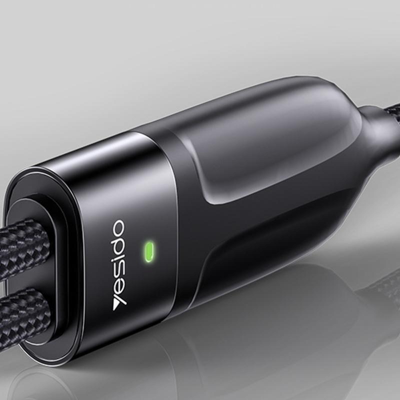 PD 100W Fast Charging Cable 2 in 1 USB C to Type C Cable 1.4M USB C Data Line