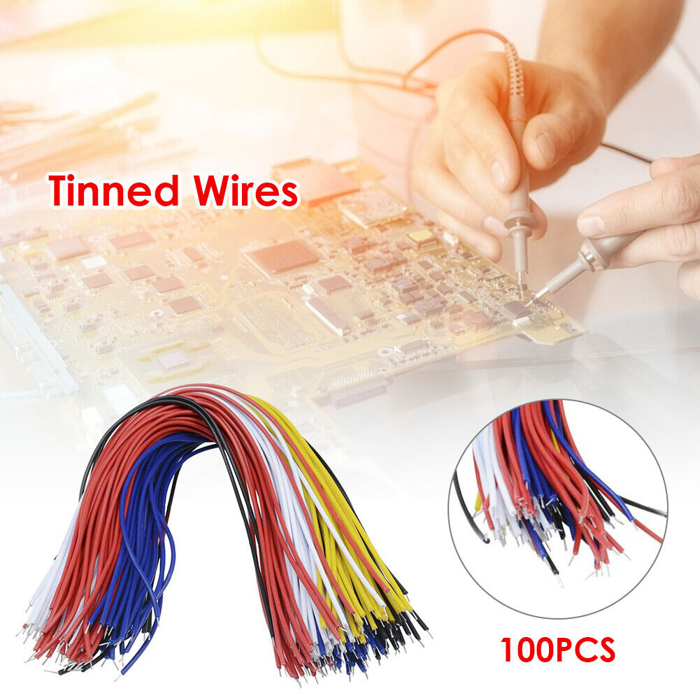 100pcs Tin Plated Breadboard PCB Solder Cable Copper Fly Jumper Wire 8 inch