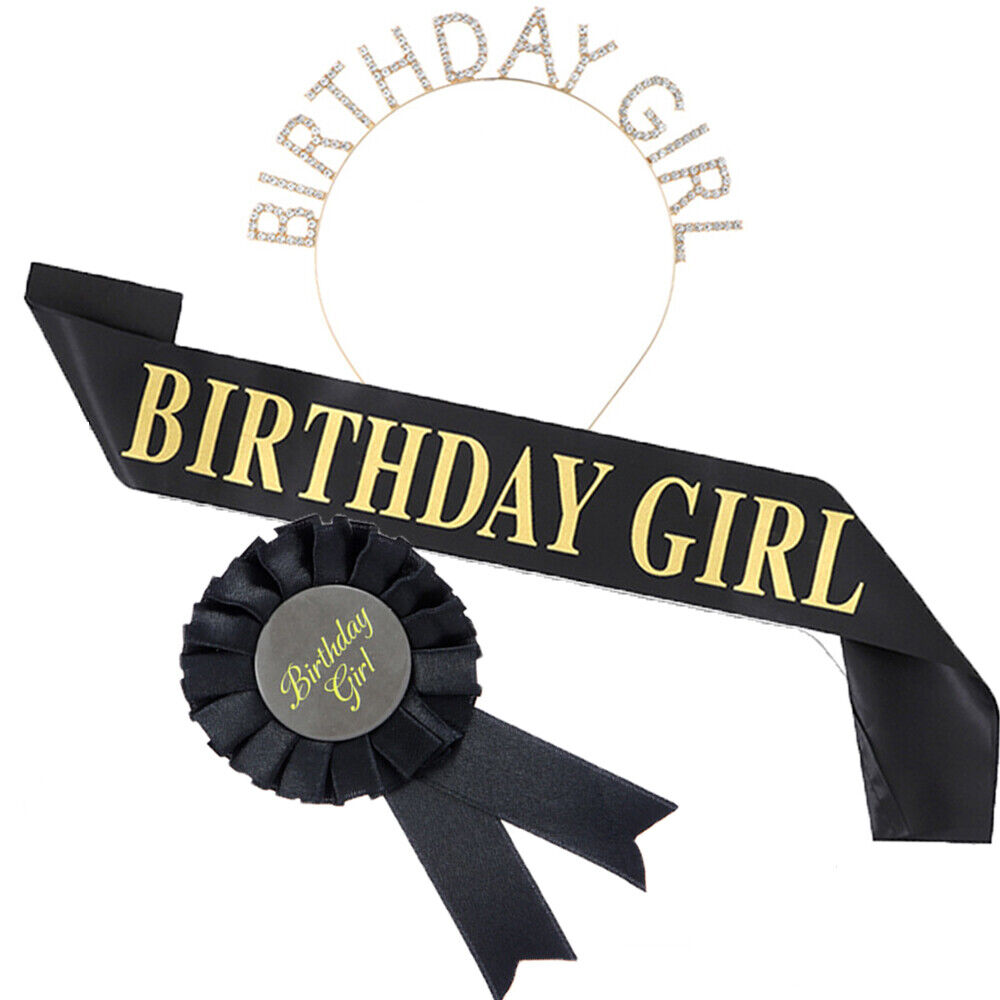 Corsage Hair Band Birthday Girl with Crown Birthday headdress Happy Birthday