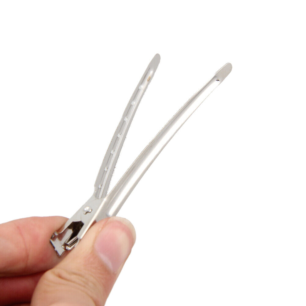 10pcs Hair Clips Hair Stainless Steel Hairdressing Sectioning Clips Clamp