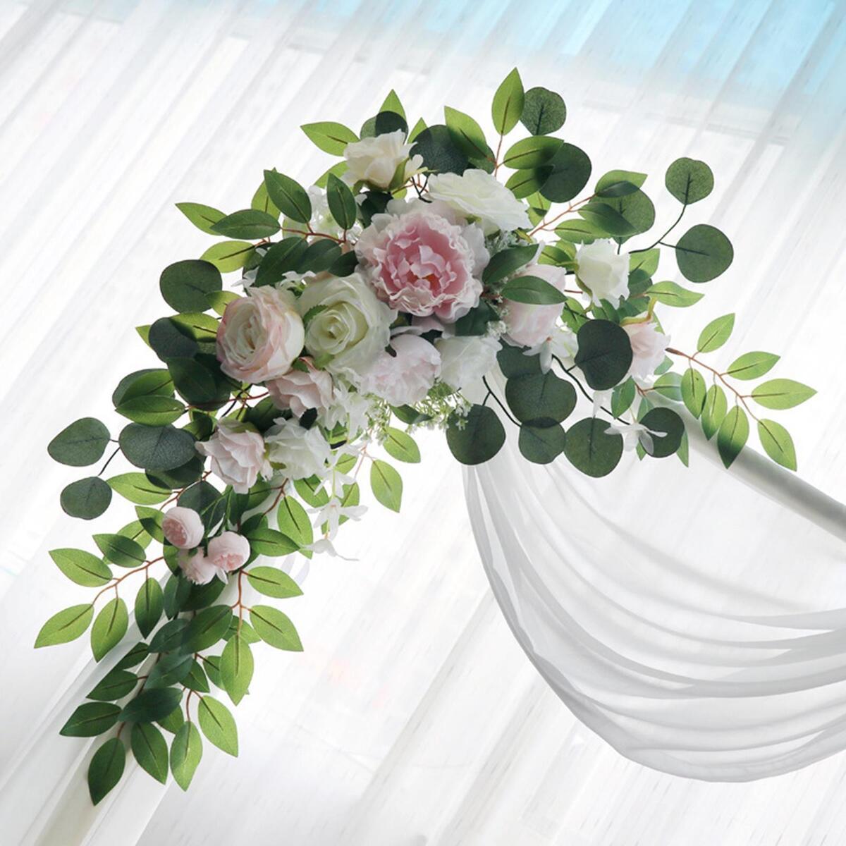 2Pcs   Flower Swag Arch Arch Flowers for Reception Window Backdrop