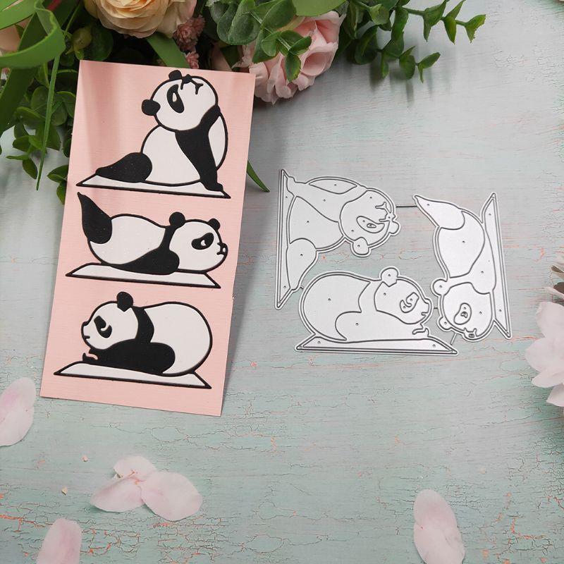 Yoga Panda Metal Cutting Dies Stencil Scrapbooking DIY Album Stamp Paper Emboss