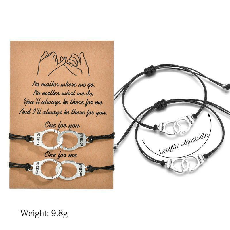 2x Freedom Pendant Bracelet Friendship Matching Bracelet Justice Jewelry Charms