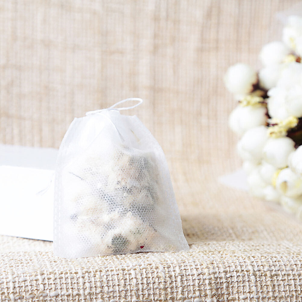 100pcs Empty Teabags String Heat Seal Filter Paper Herb Tea Bag 5.5 x7CM
