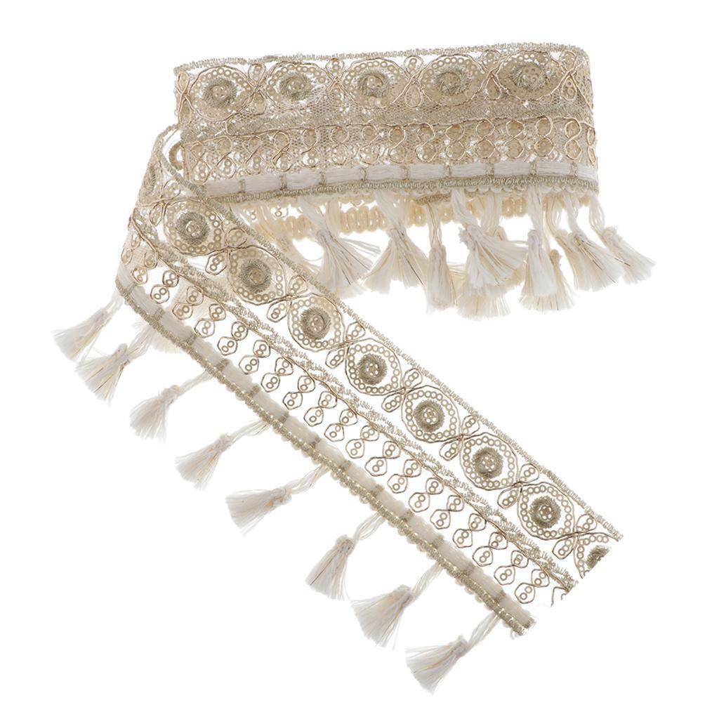 4× 1 Yard Fringe Jacquard Ribbon Lace Sewing  for  Clothes