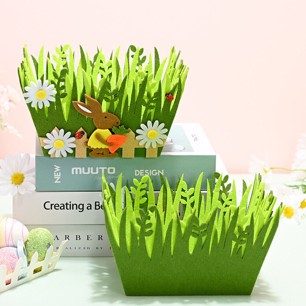 Easter Eggs Basket Portable Non-woven Storage Bucket Party Ornaments (D)