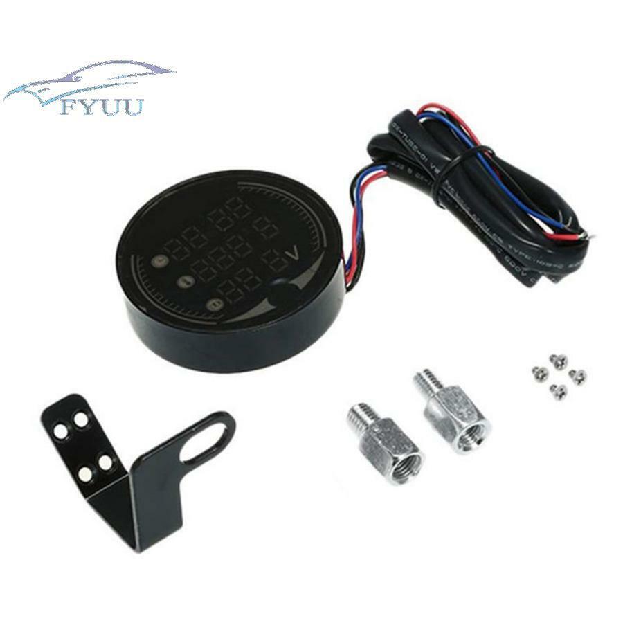 Motorcycle USB Charger Voltmeter Display Table LED Volt Meter Clock Thermometer
