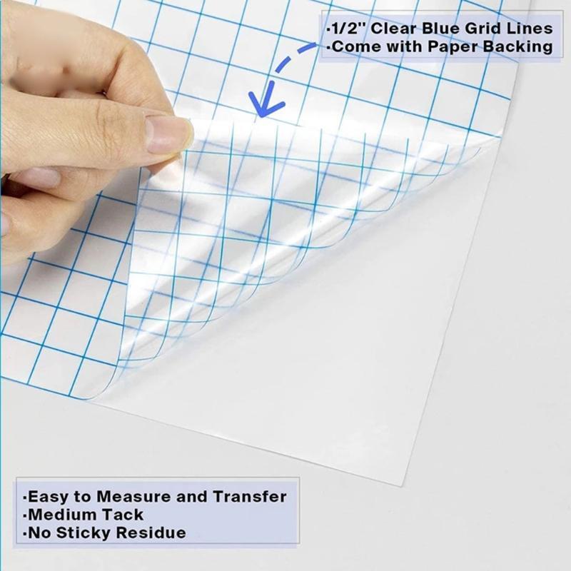 Vinyl Transfer Tape Blue Alignment Grid for Gluing Vinyl-medium Adhesive
