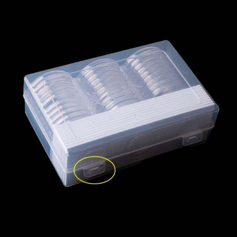 30Pcs Round 46mm Direct Fit Airtight Coin Capsules Holder Display Collection Box