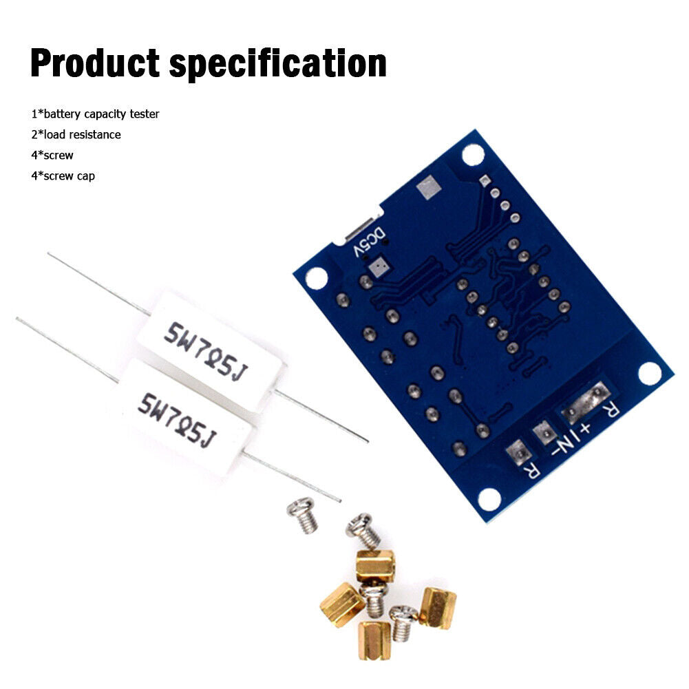 HW-586 Digital 18650 Lithium Lead-Acid Battery Capacity Tester Board Module