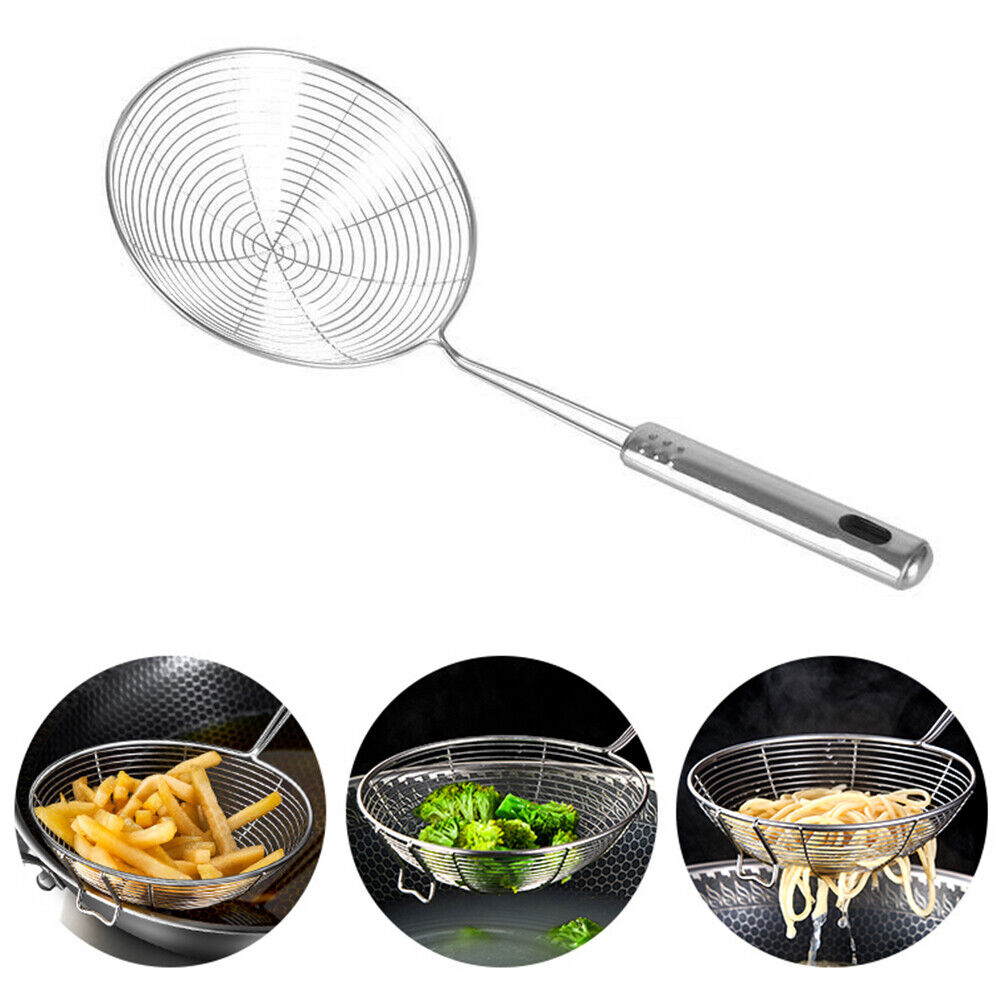 Stainless Steel Skimmer Wire Colander Spicy Noodle Fishing Line Leak Spoon