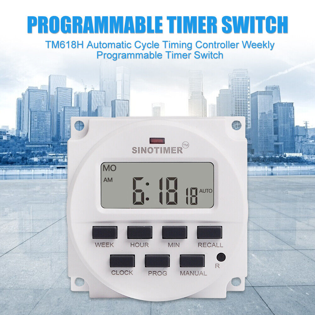 TM618H Auto Cycle Timing Controller Weekly Programmable Timer Switch (12V)