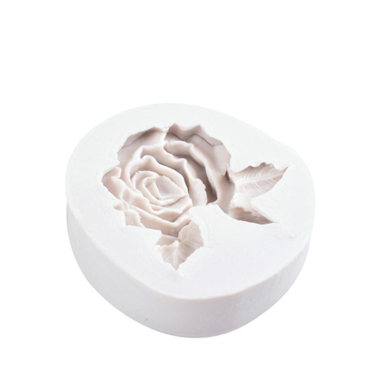 Rose Fondant Mold Flower and Leaves Silicone Mould for Sugarcraft Cupcake Topper
