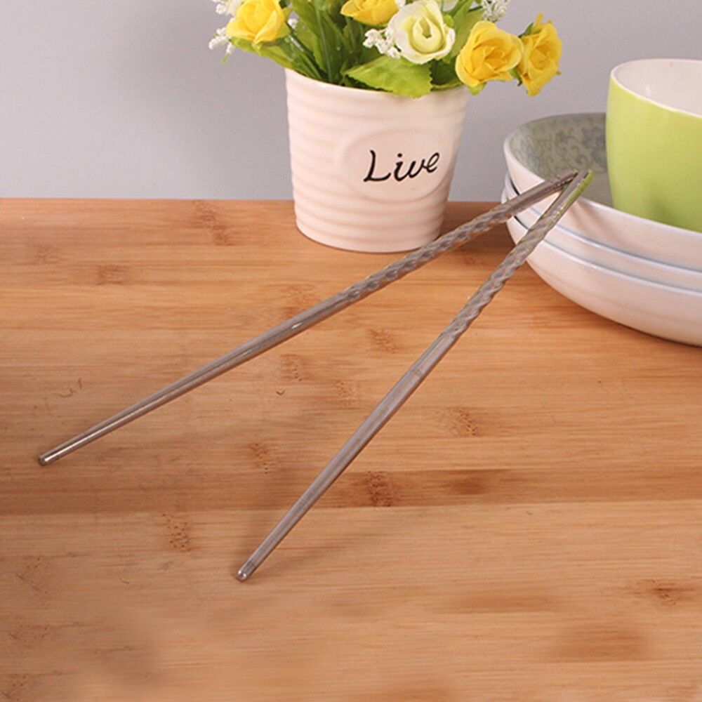 5 Pair Reusable Chopsticks Metal  Stainles Steel Chop Sticks 22.5 x 0.6 cm