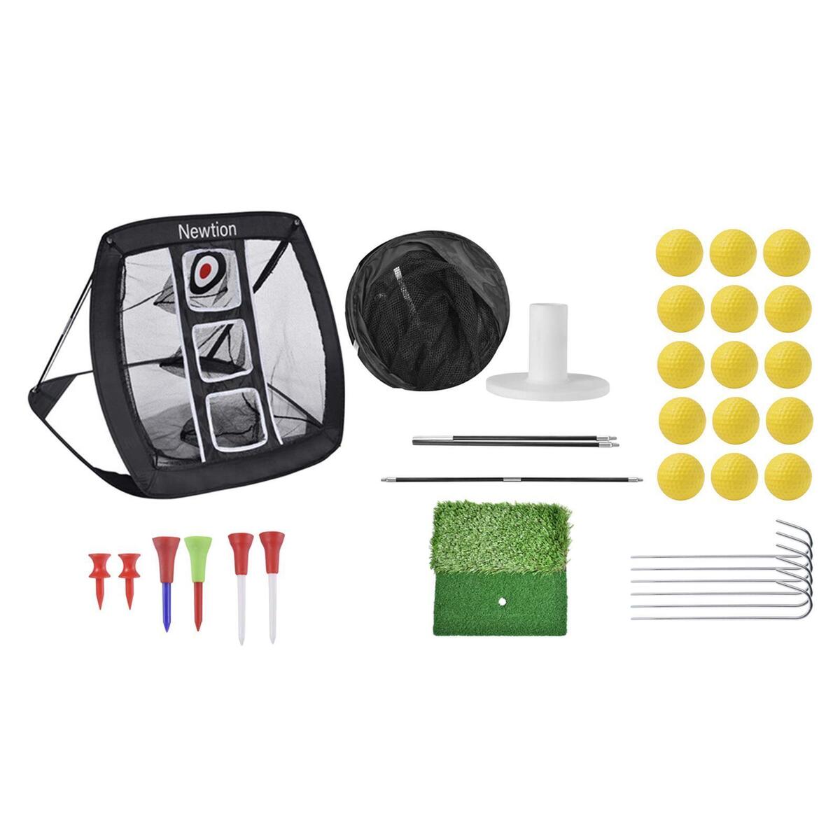 Golf Chipping Net Hitting Mat Swing Equipment Tee Holder