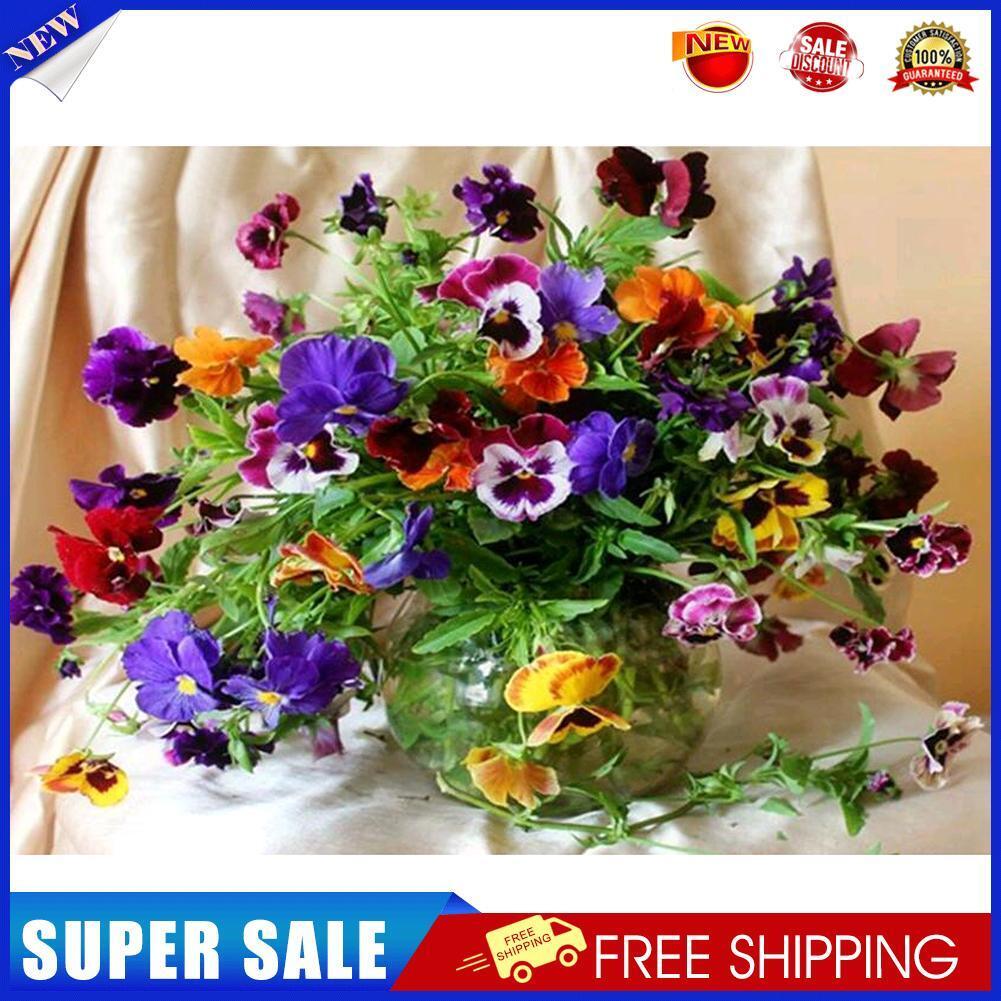 5D DIY Diamond Painting Blossom Colorful Flowers Pot Cross Stitch Mosaic