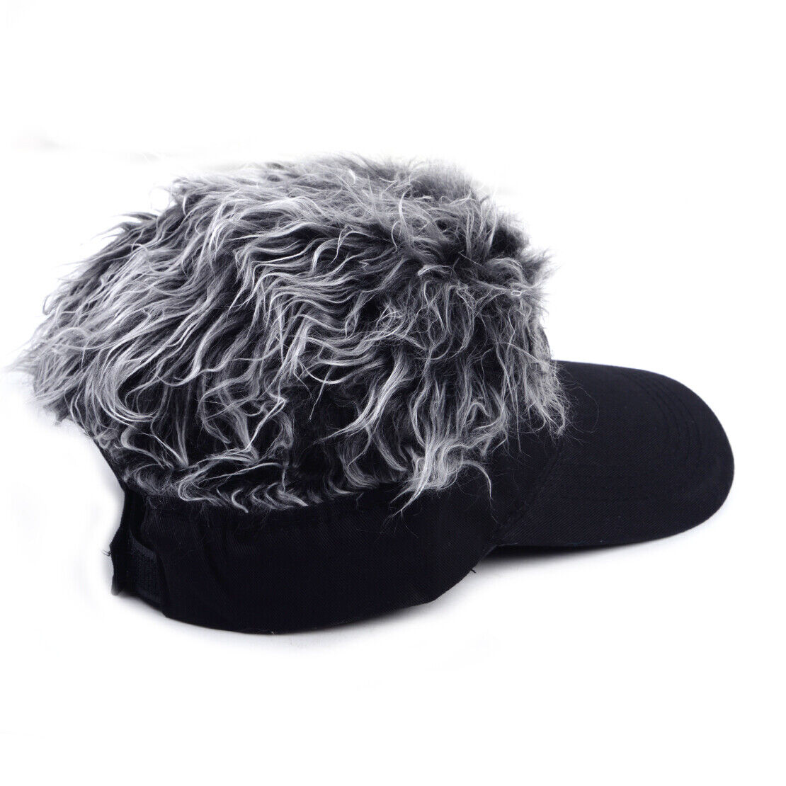 GRAY&BLACK Toupee Wig Hairpiece Baseball Hat Sun Visor Cap Adjustable Hook Li