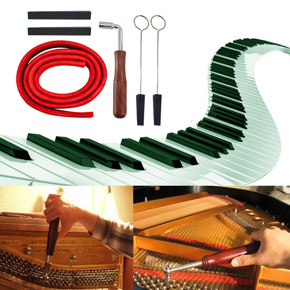 6pcs Piano Tuning Lever Tools Kit Mute Hammer DIY Musical Instrument Parts