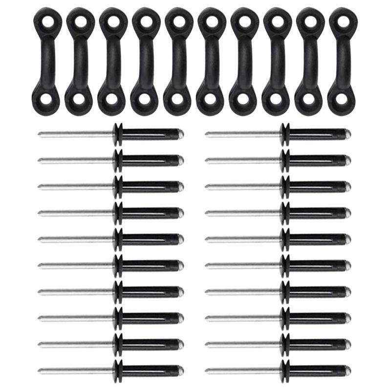 10pcs Kayak Nylon Bungee Deck Loops Tie Down Kayak Pad Eye with Rivets for Kayak