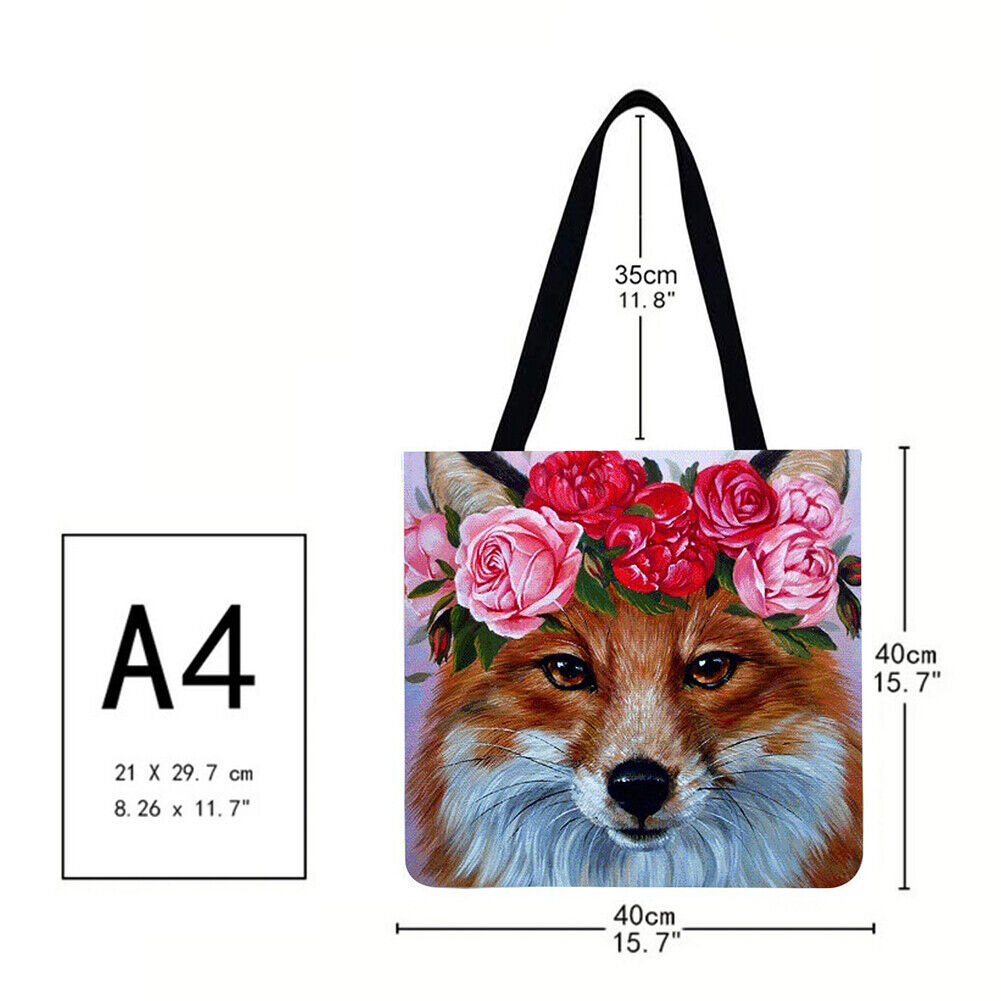 Dog wreath Printed Shoulder Shopping Bag Casual Large Tote Handbag(40*40cm)