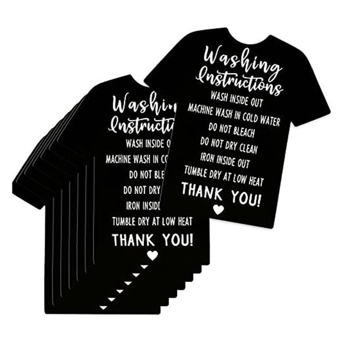 150Pcs T Shirt Washing Instructions Cards 3.5inch Shirt Care Cleaning Card