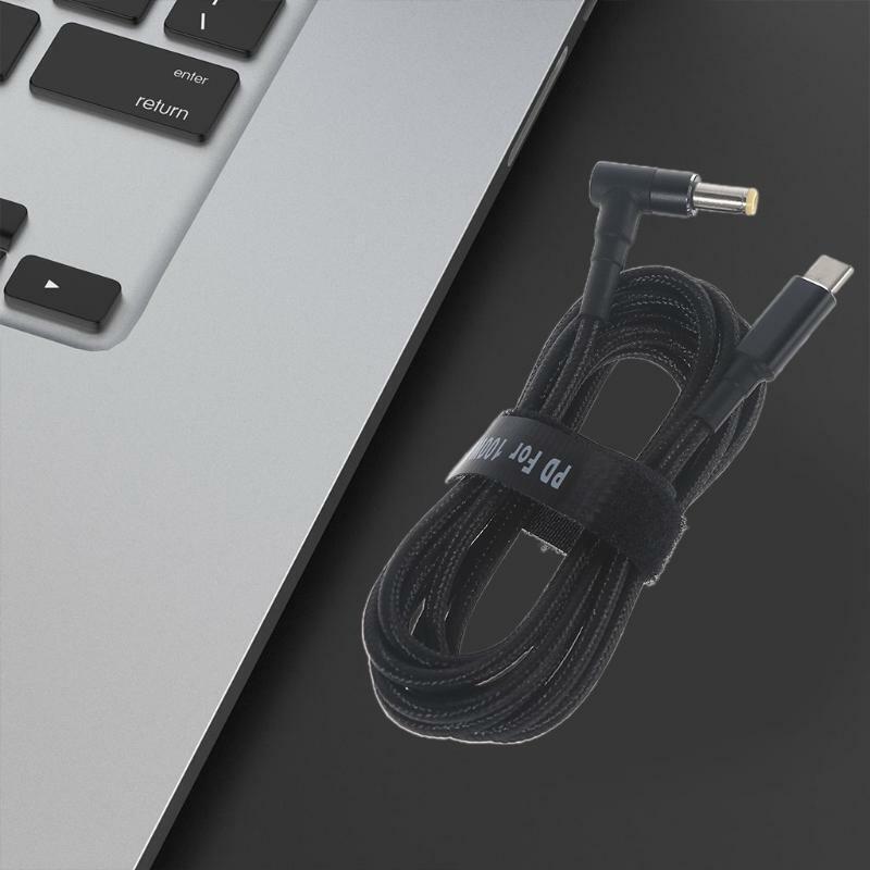 100W PD USB Type C Male Input DC 5.5 x 1.7 mm Male Power Charging Cable