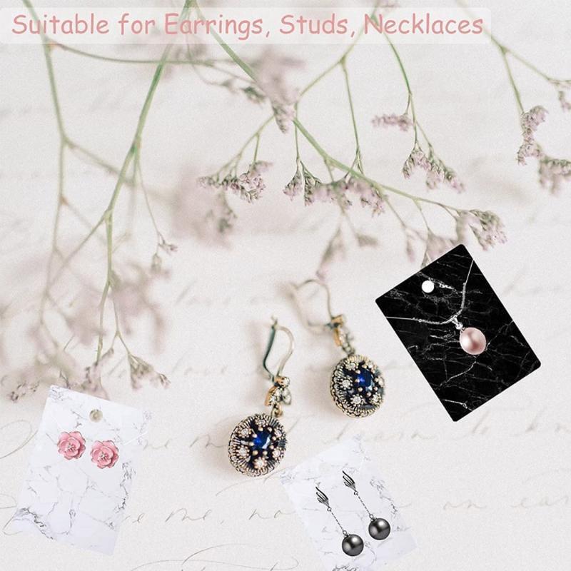 Earrings and Necklace Display Cards Marble Design Earring Display Cards Holder