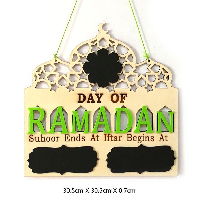 Islam Ramadan Countdown To EID Mubarak Advent Wooden Hanging Message Board Home