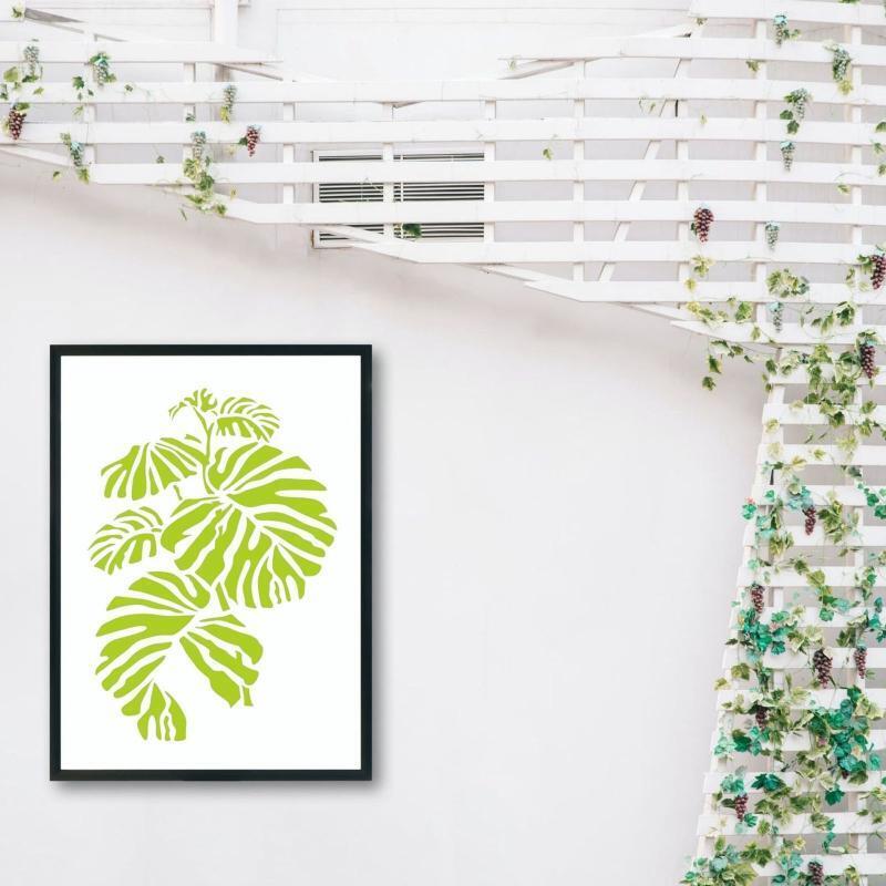 9x Hollow Flower Leaves Painting Stencils Flexible Template for Gift Card Making