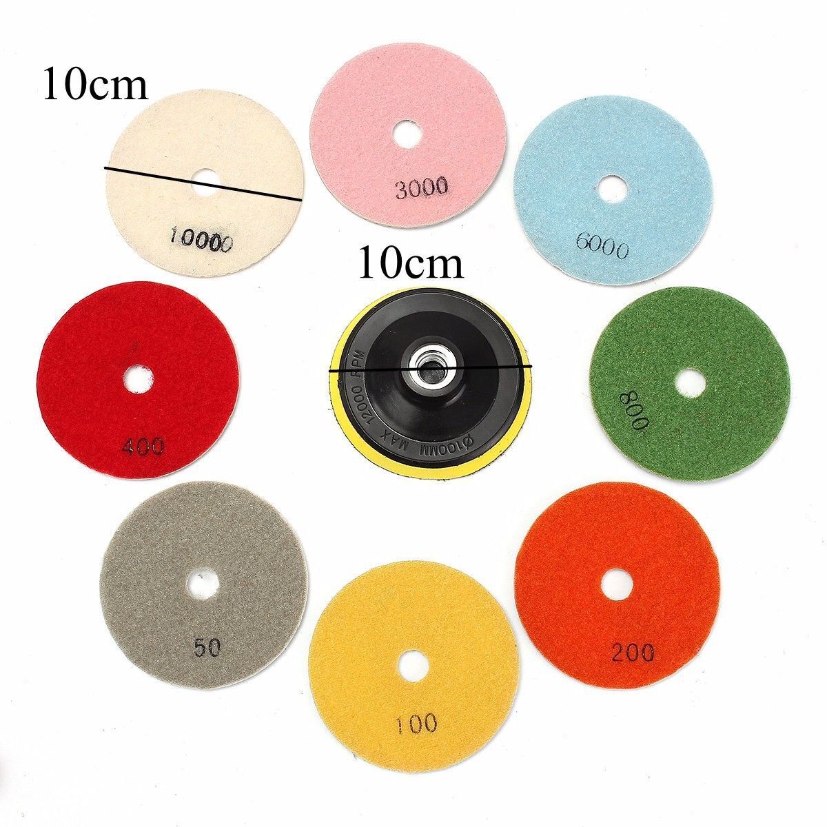 Tools 4 inch Diamond Polishing Pads Marble Polishing Grinding Discs Set Garden