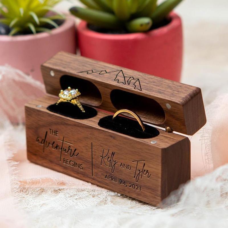 Premium Ring Box Proposal Wedding Engagement Decorative Holder Modern Jewelry