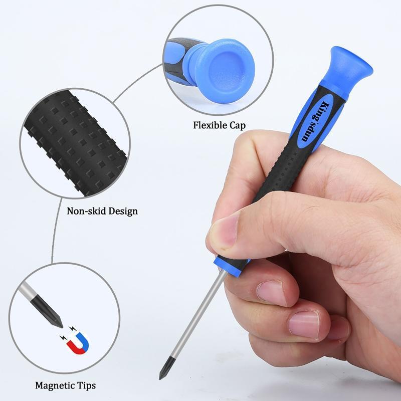 Eyeglass Repair Kit with 6 Pcs Magnetic Screwdrivers and Glass Screw Tweezers