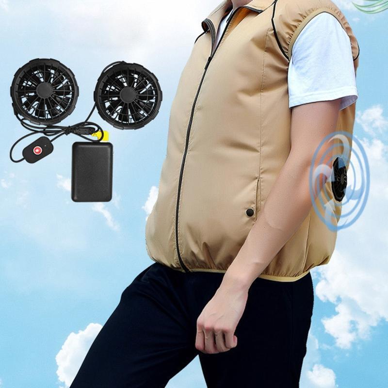 Men Outdoor Summer Coat USB Electric Fan Cooling Jacket Men Air Conditioning Fan