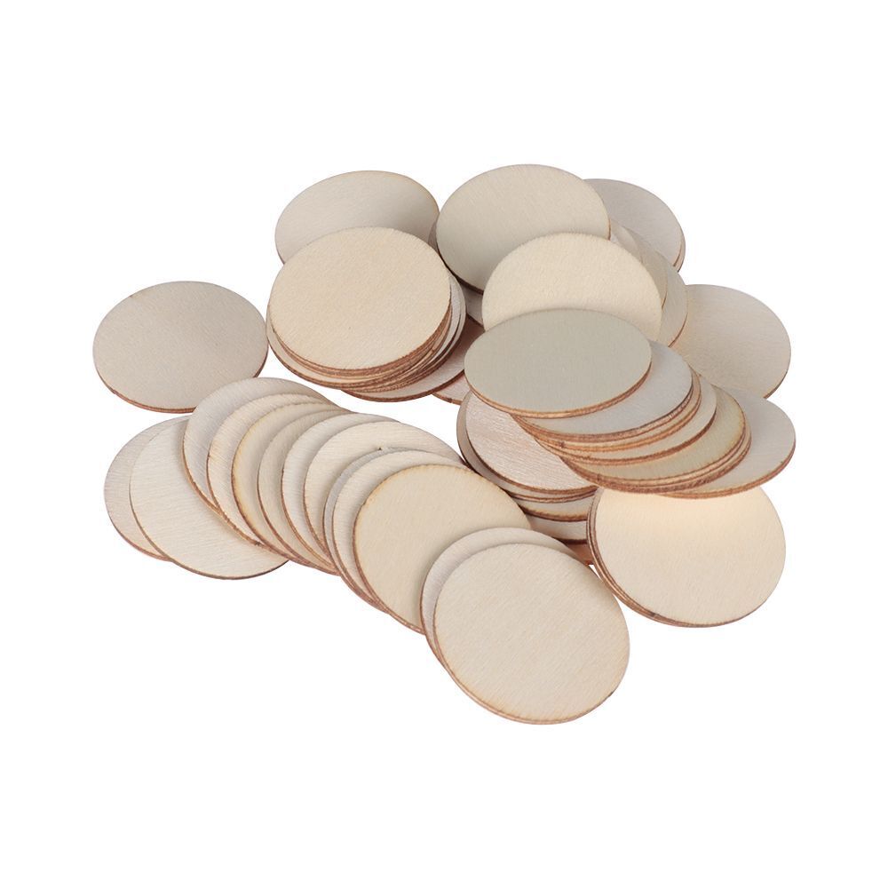 Blank Handmade Wood DIY Crafts Round Wood Pieces Wooden Slice Home Ornaments