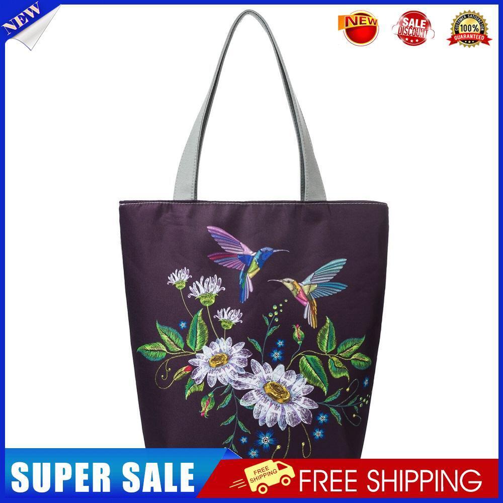 Flowers and birds Printed large-capacity one-shoulder handbag