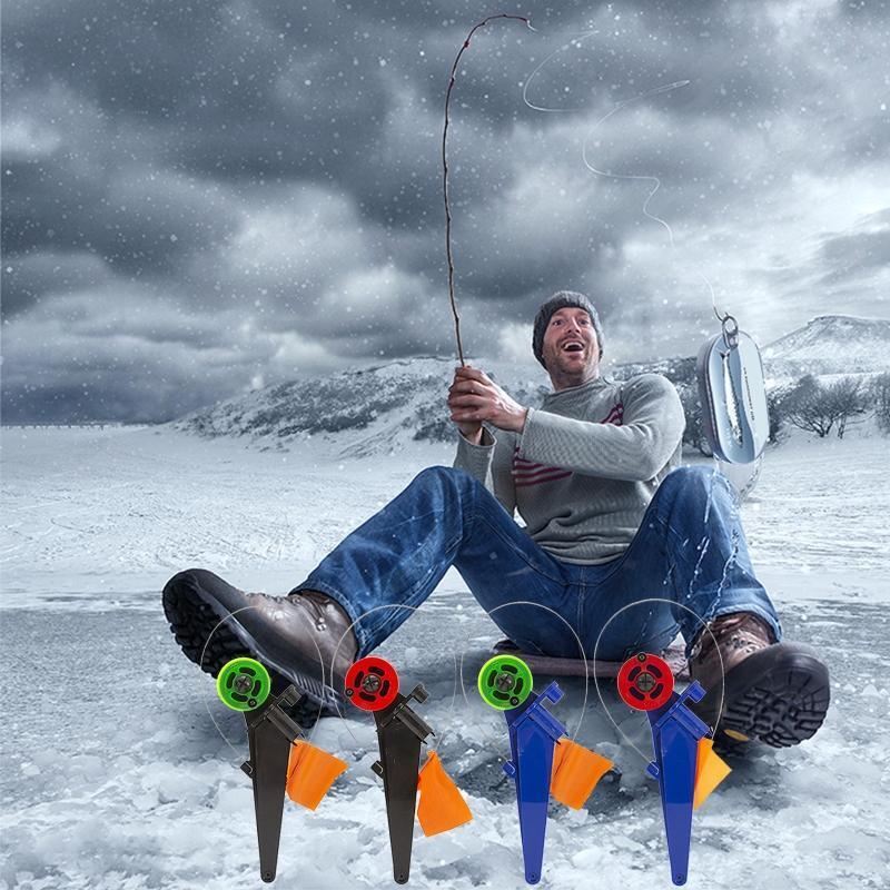 Portable Ice Fishing Rod Tip Up W/ Flag Marker Pole Indicator Winter Equipment