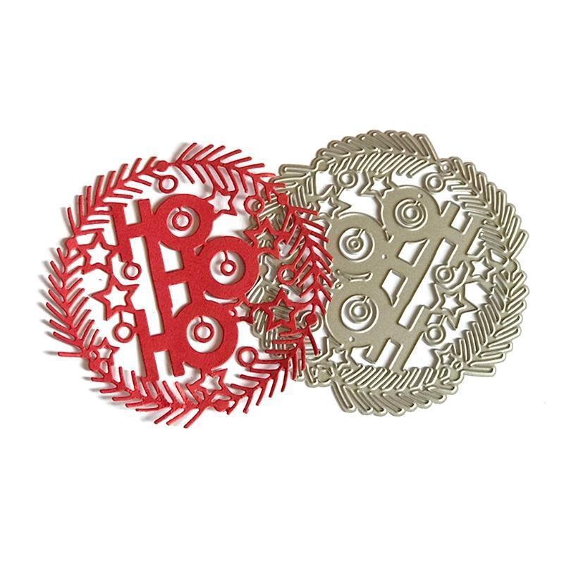 HO Christmas Circle Metal Cutting Dies Stencil DIY Scrapbooking Album Paper Card