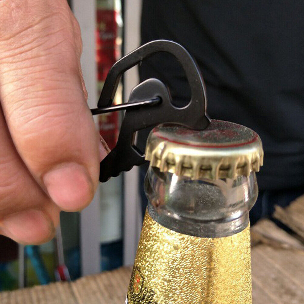 1Pc Stainless Steel Bottle Opener Cap Lifter Screwdriver Card Tool(Black)