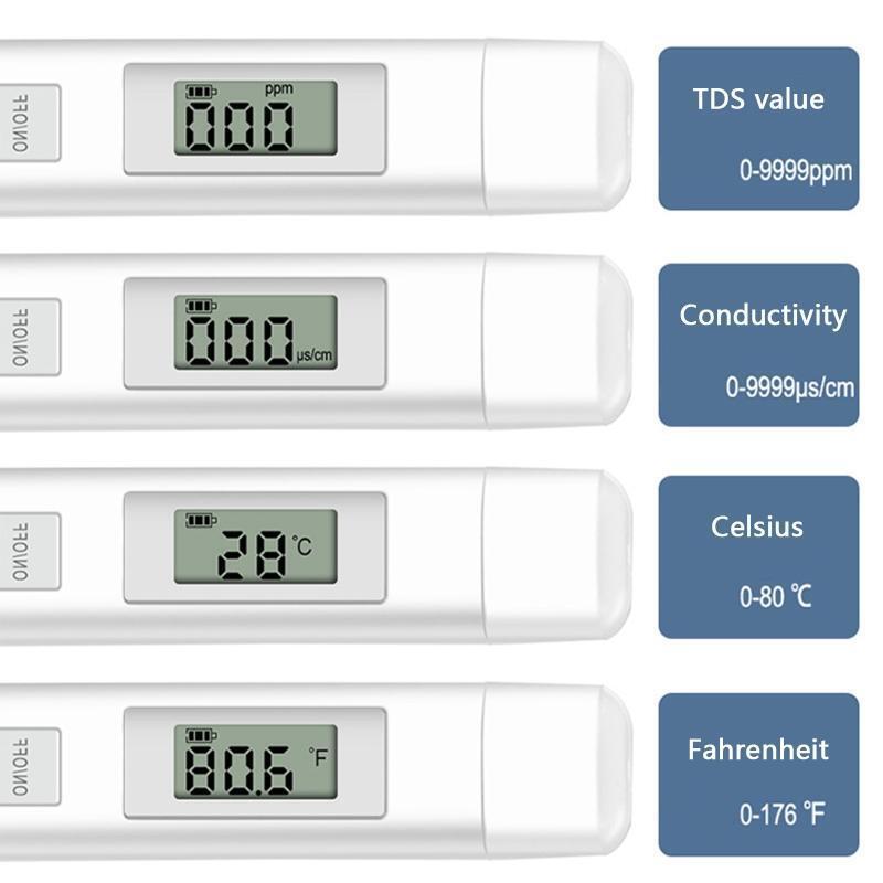 TDS Water Quality Monitor Pen Tester Meter Portable LCD Screen Digital Easy Read