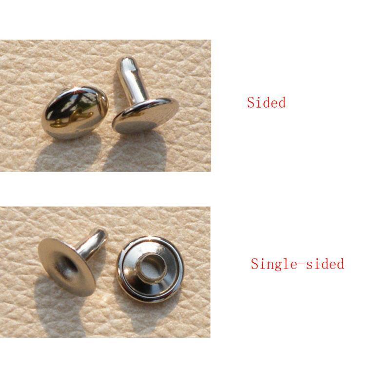 100x Double Cap Rivet Tubular Metal Leather Craft Repairs Studs Punk Spike Decor