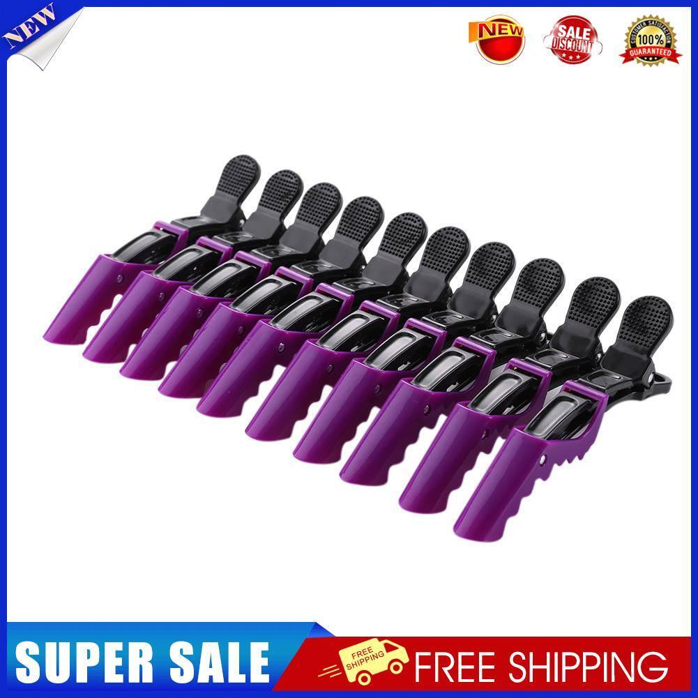 10pcs Durable Hairpins Duckbill Positioning Hairpin DIY Salon Tool (Purple)