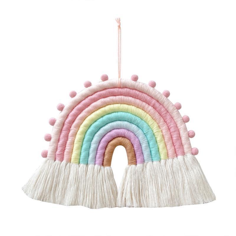 Handwoven Rainbow Pendant Creative Tassel Crafts Ornament Decor
