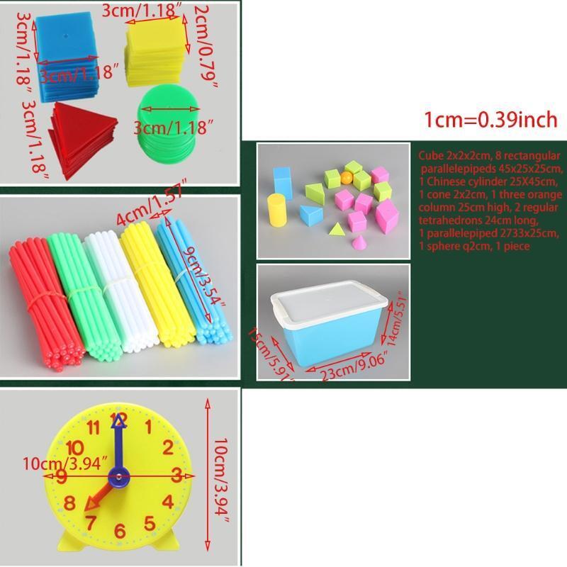 Colorful Counting Sticks Clock Geometry Tangram Mathematics Montessori Teaching