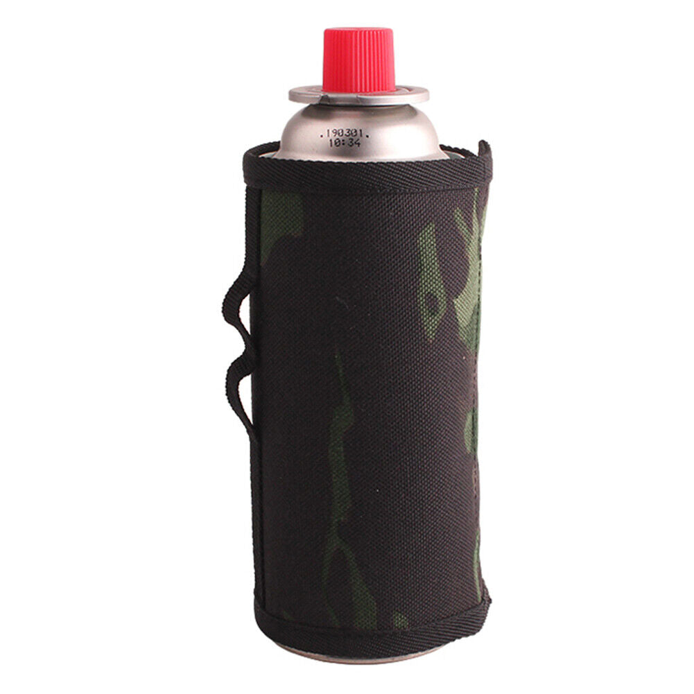 6.5x9.9cm Gas Canister Cover Protector Storage Bag for Camping (Dark Camo)