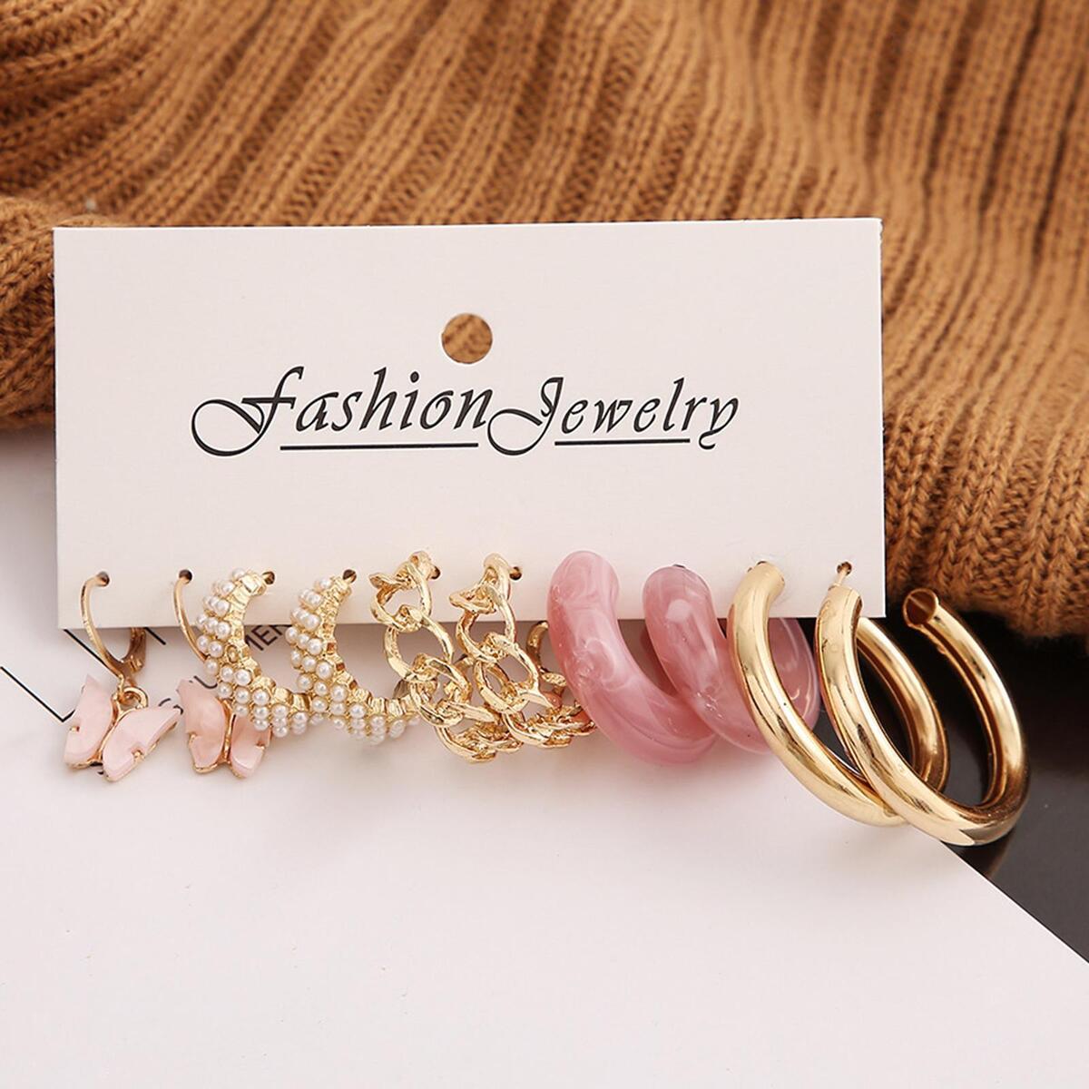 5 Pairs  Earrings Set  Pendant Punk for Party Christmas Day