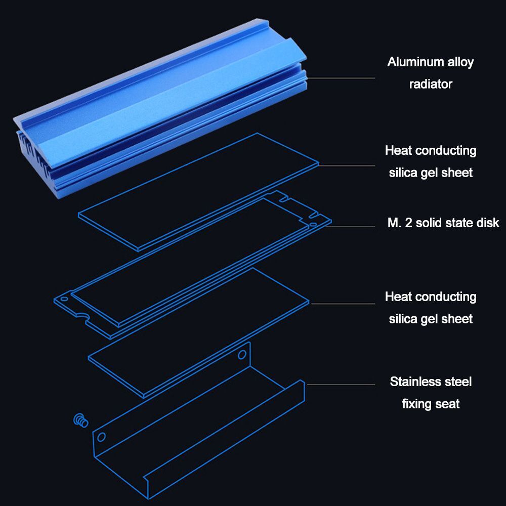 Fin M.2 2280 Heat Sink Computer Radiator SSD Heatsink M.2 NVME Heat Sink