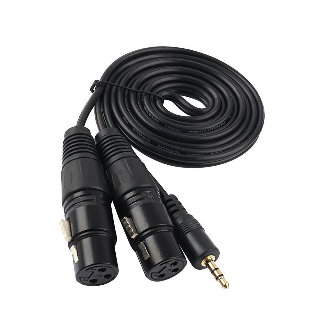 3.5mm (Mini) 1/8" TRS Stereo  to 2 Dual XLR  Adapter Cable Cord