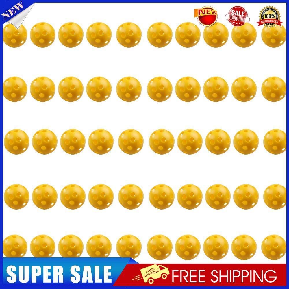 50Pcs Plastic Whiffle Airflow Hollow Golf Practice Training Sports Balls