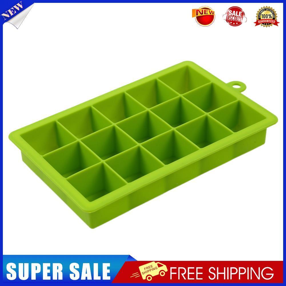 DIY Creative Big Ice Cube Mold Square Shape Silicone Ice Tray Green