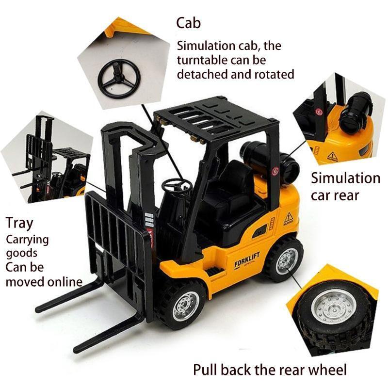 Realistic Forklift Truck Joint Vehicle Playset with Manual Lifting Kids Car Gift